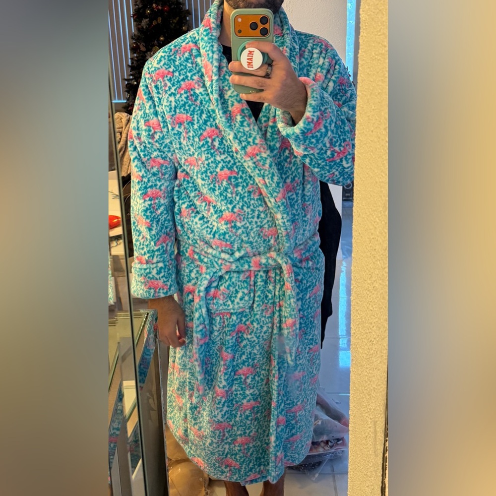 Chubbies Teal and Pink Plush Robe